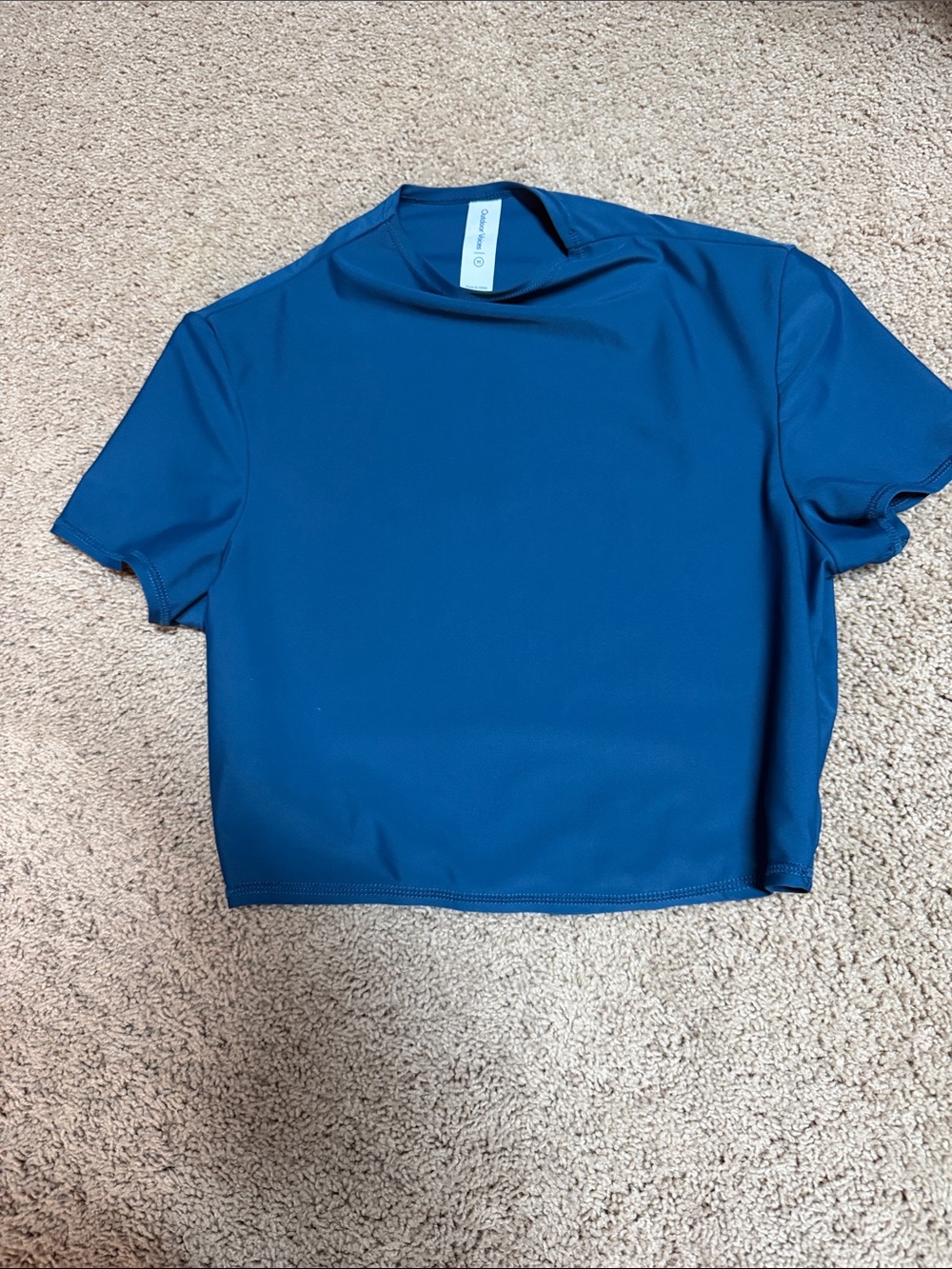 Outdoor Voices Blue Cropped Performance Tee